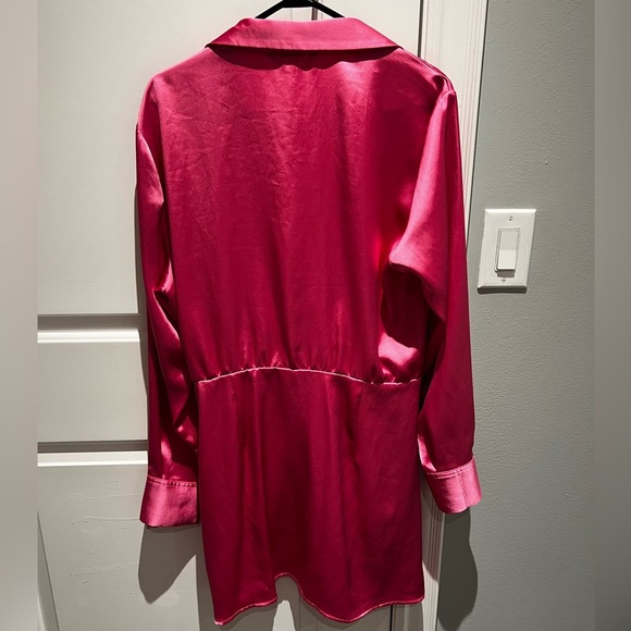 Zara - Satin Pink Mini Dress - Large - Picture 3 of 4